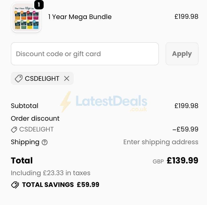 Screenshot of the Nutrition Geeks discount code working