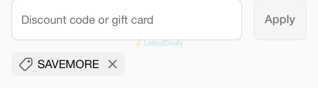 Screenshot of the Vieve discount code working