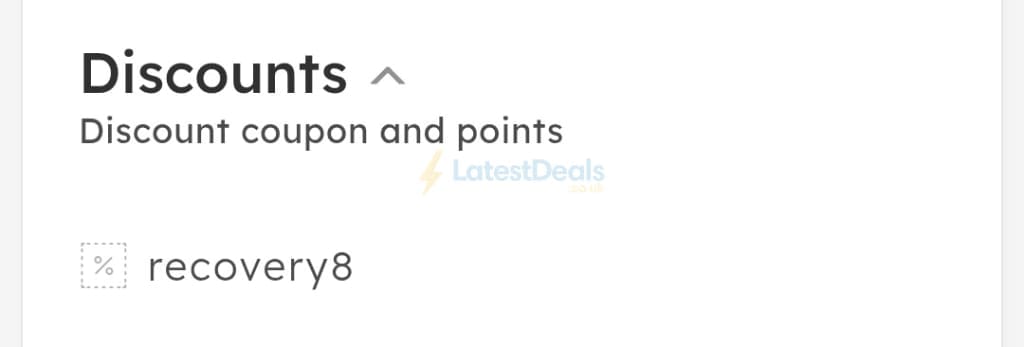 Screenshot of the Miscota discount code working