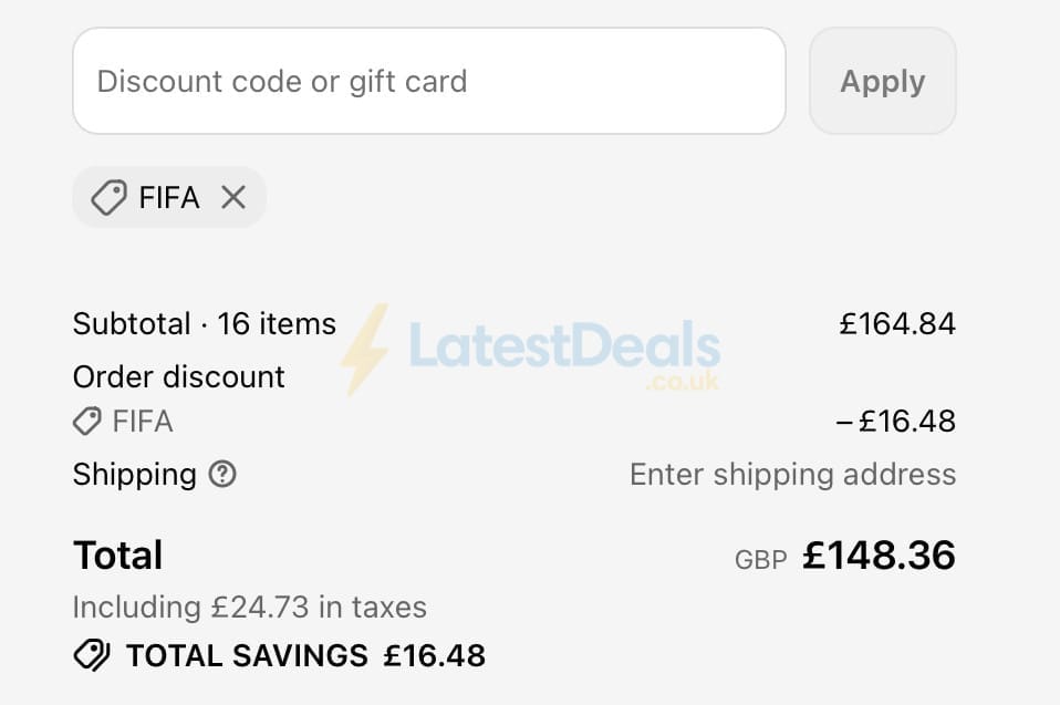 Screenshot of the GrassWarehouse discount code working