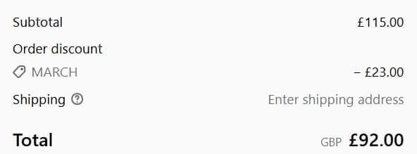 Screenshot of the Fanjoy discount code working
