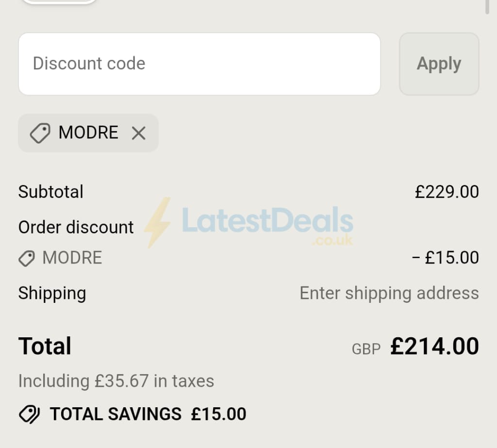 Screenshot of the Desktronic discount code working