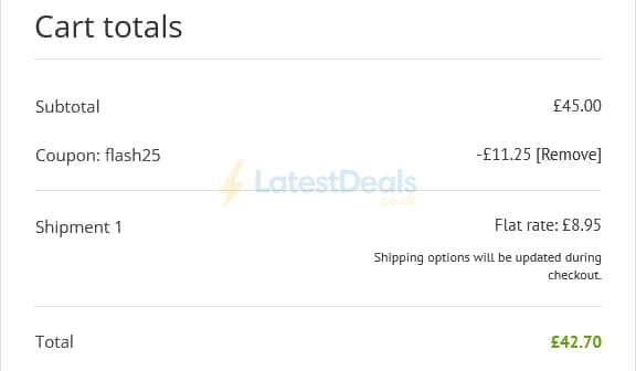 Screenshot of the SoccerLord discount code working