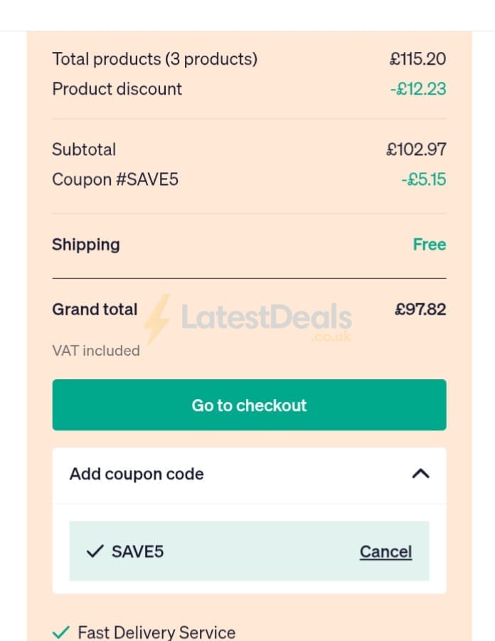 Screenshot of the Mifarma discount code working