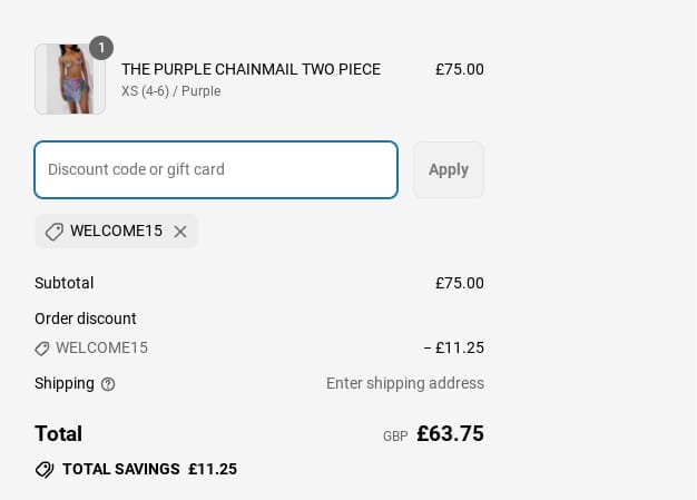 Screenshot of the LemonLunar discount code working