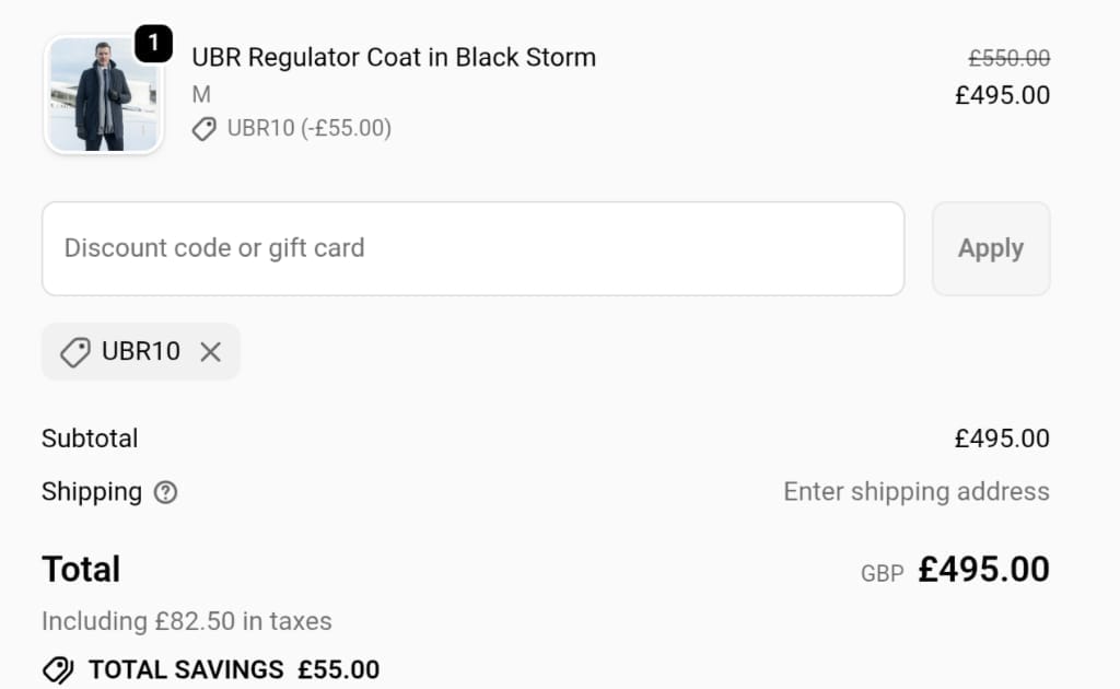 Screenshot of the Norton Barrie discount code working