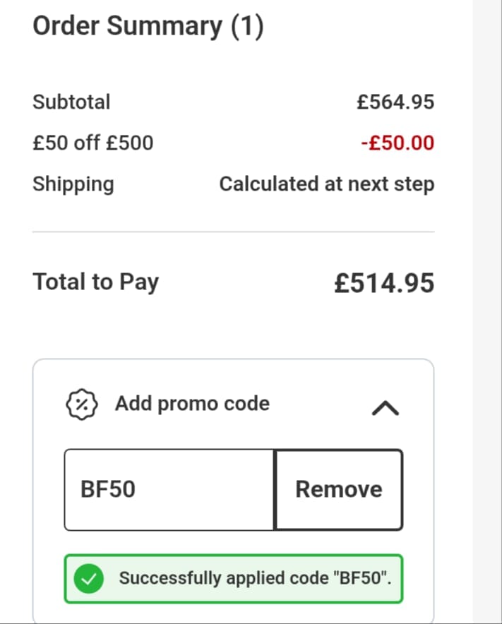 Screenshot of the Skatehut discount code working