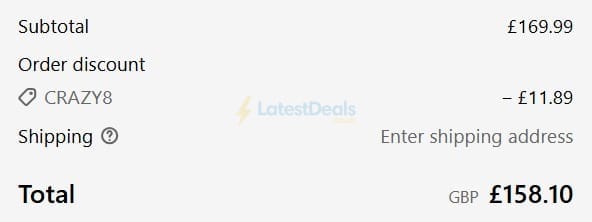 Screenshot of the Garden Sanctuary discount code working