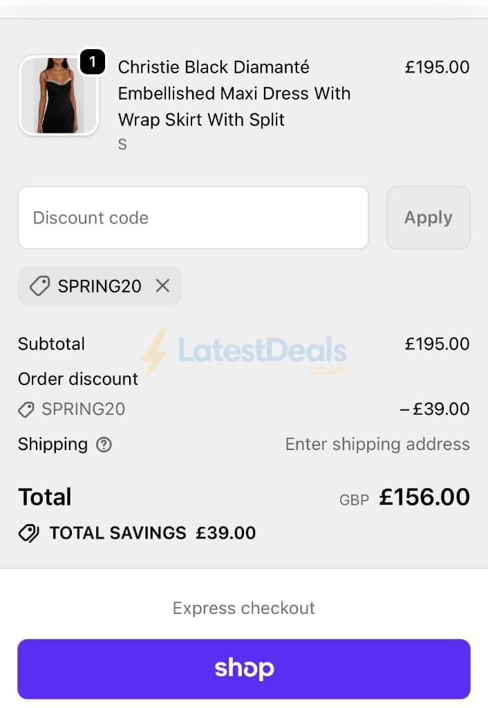 Screenshot of the Honor Gold discount code working
