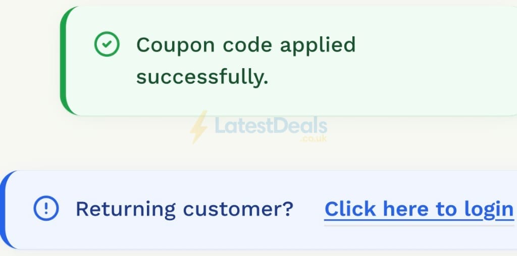 Screenshot of the The Family Chemist discount code working