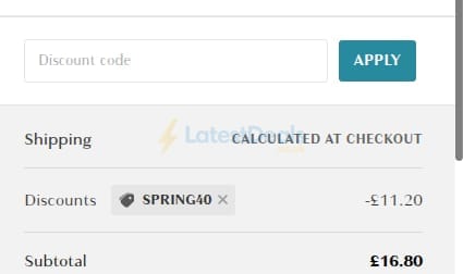 Screenshot of the Served Drinks discount code working
