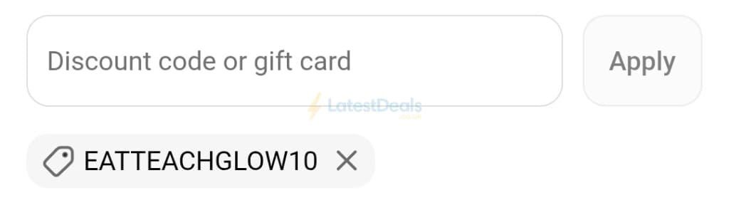 Screenshot of the Biomel discount code working