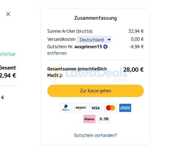 Screenshot of the medimops discount code working