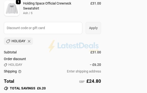 Screenshot of the Fanjoy discount code working
