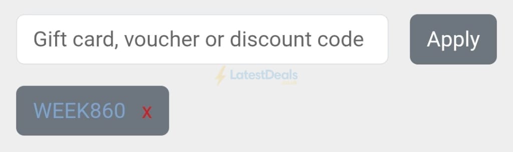 Screenshot of the Must Have Ideas discount code working