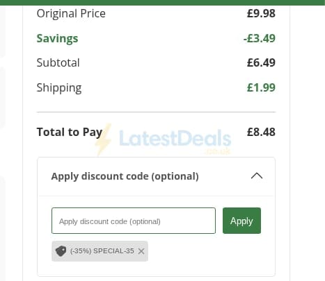 Screenshot of the WeightWorld discount code working