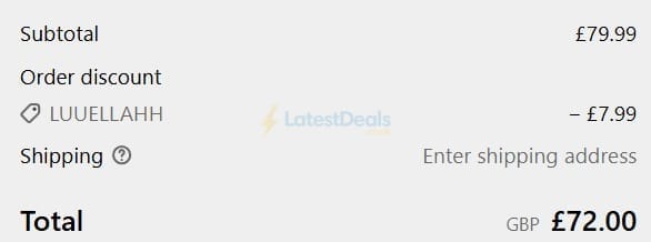 Screenshot of the Subzero discount code working