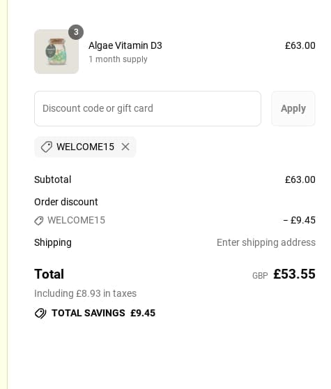 Screenshot of the Nothing Fishy discount code working