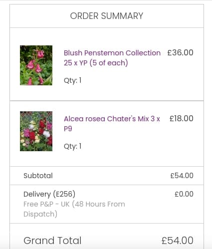 Screenshot of the Hayloft discount code working