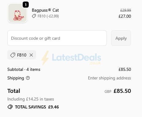 Screenshot of the Warmies discount code working