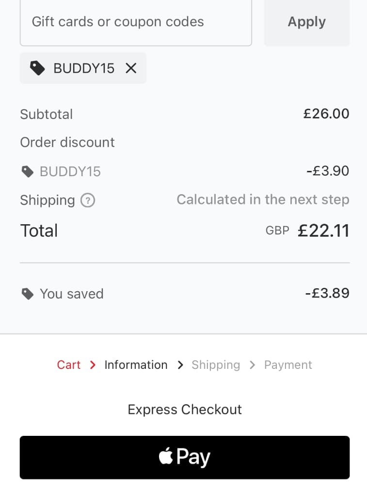 Screenshot of the Soufeel discount code working