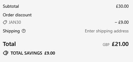 Screenshot of the Jade With Love Toys discount code working