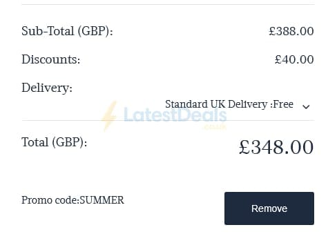 Screenshot of the Hawes & Curtis discount code working