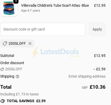 Screenshot of the Simply So Lovely discount code working