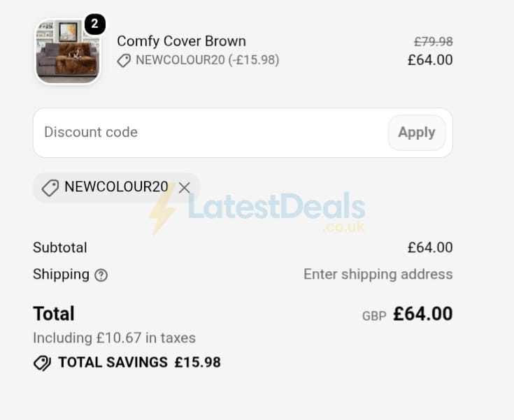 Screenshot of the Pet Rebellion discount code working
