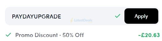 Screenshot of the Prep Kitchen discount code working