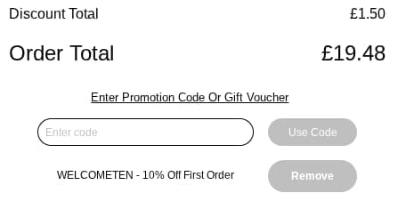 Screenshot of the The Present Finder discount code working