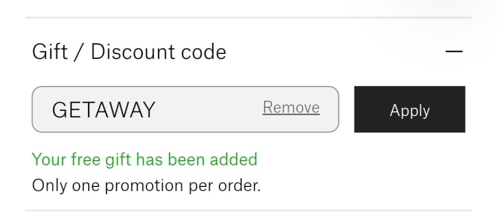 Screenshot of the Tatcha discount code working