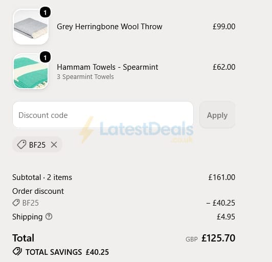 Screenshot of the Tolly McRae discount code working
