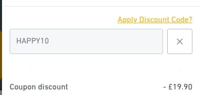 Screenshot of the Lampandlight discount code working