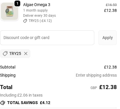 Screenshot of the Nothing Fishy discount code working