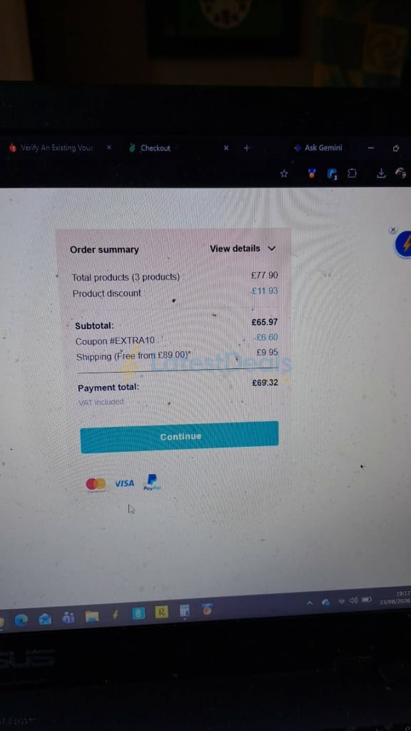 Screenshot of the Mifarma discount code working