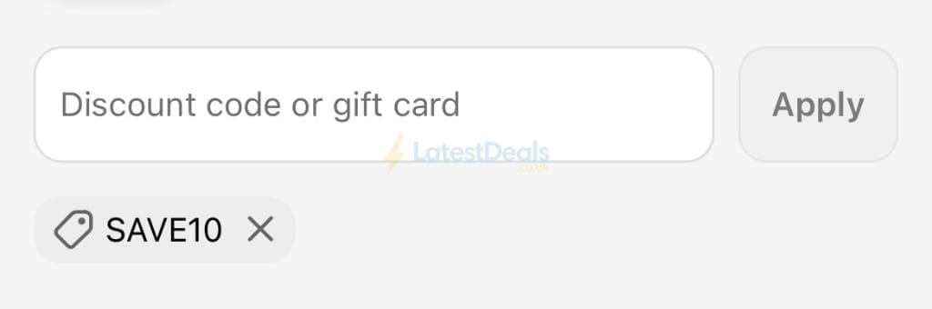 Screenshot of the RDX discount code working