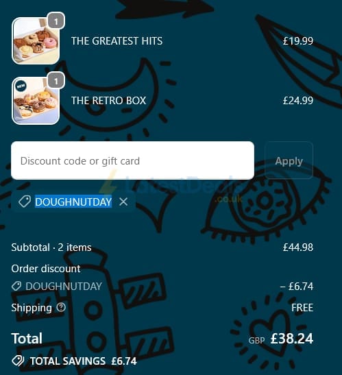 Screenshot of the Planet Doughnut discount code working