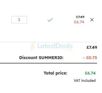 Screenshot of the UKposters discount code working