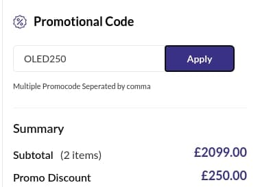 Screenshot of the RGB Direct discount code working