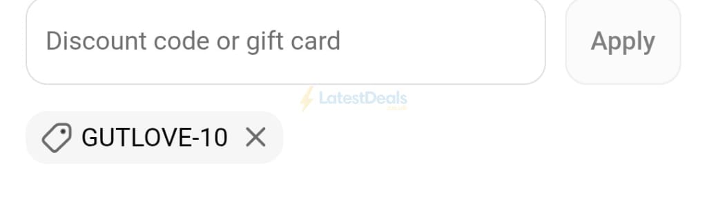 Screenshot of the Biomel discount code working