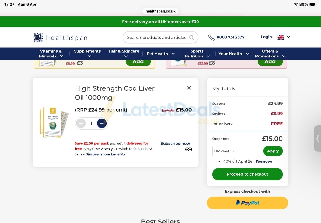 Healthspan Discount Code - 50% Off in June 2026