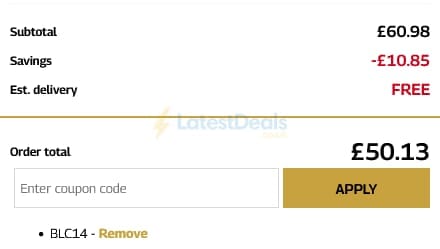 Screenshot of the Healthspan UK Elite discount code working