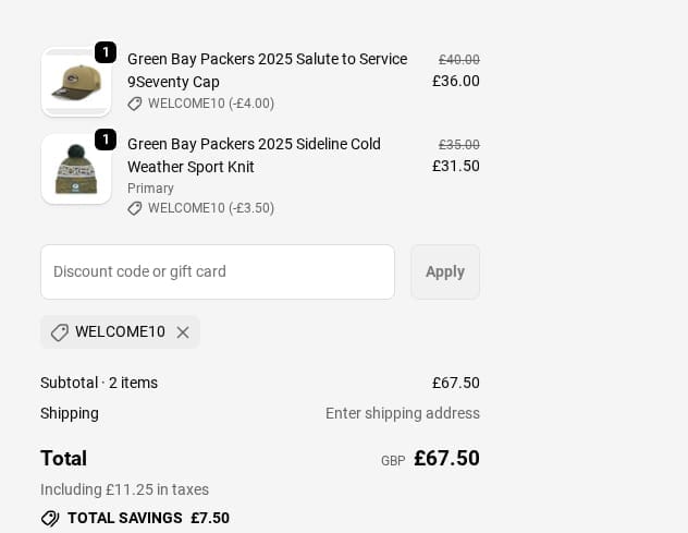 Screenshot of the USA Sports discount code working
