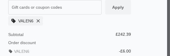 Screenshot of the Soufeel discount code working