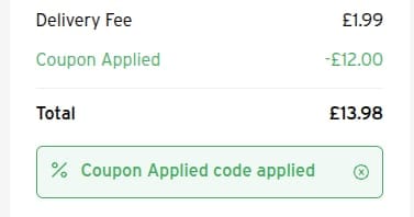 Screenshot of the Oddbox discount code working
