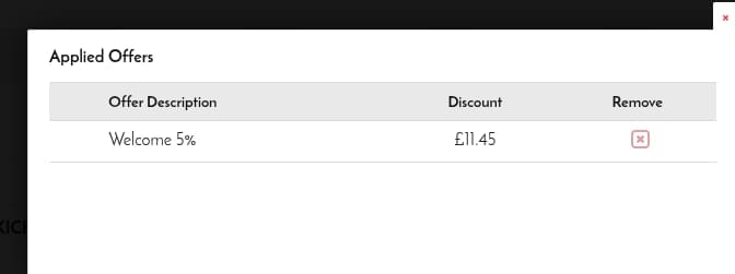 Screenshot of the Kenny's Music discount code working