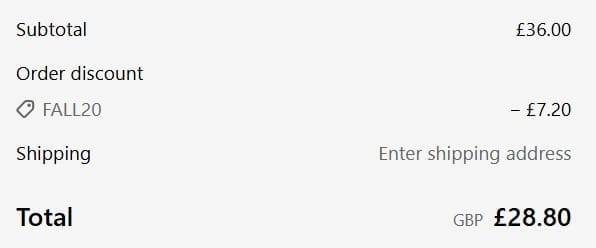 Screenshot of the OneStopPlus discount code working