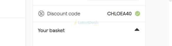 Screenshot of the Frive discount code working