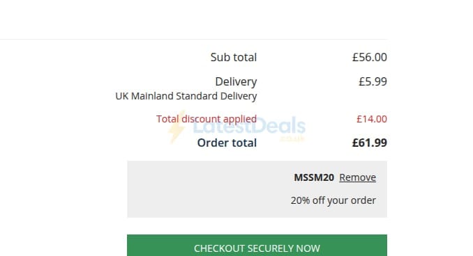 Screenshot of the Museum Selection discount code working
